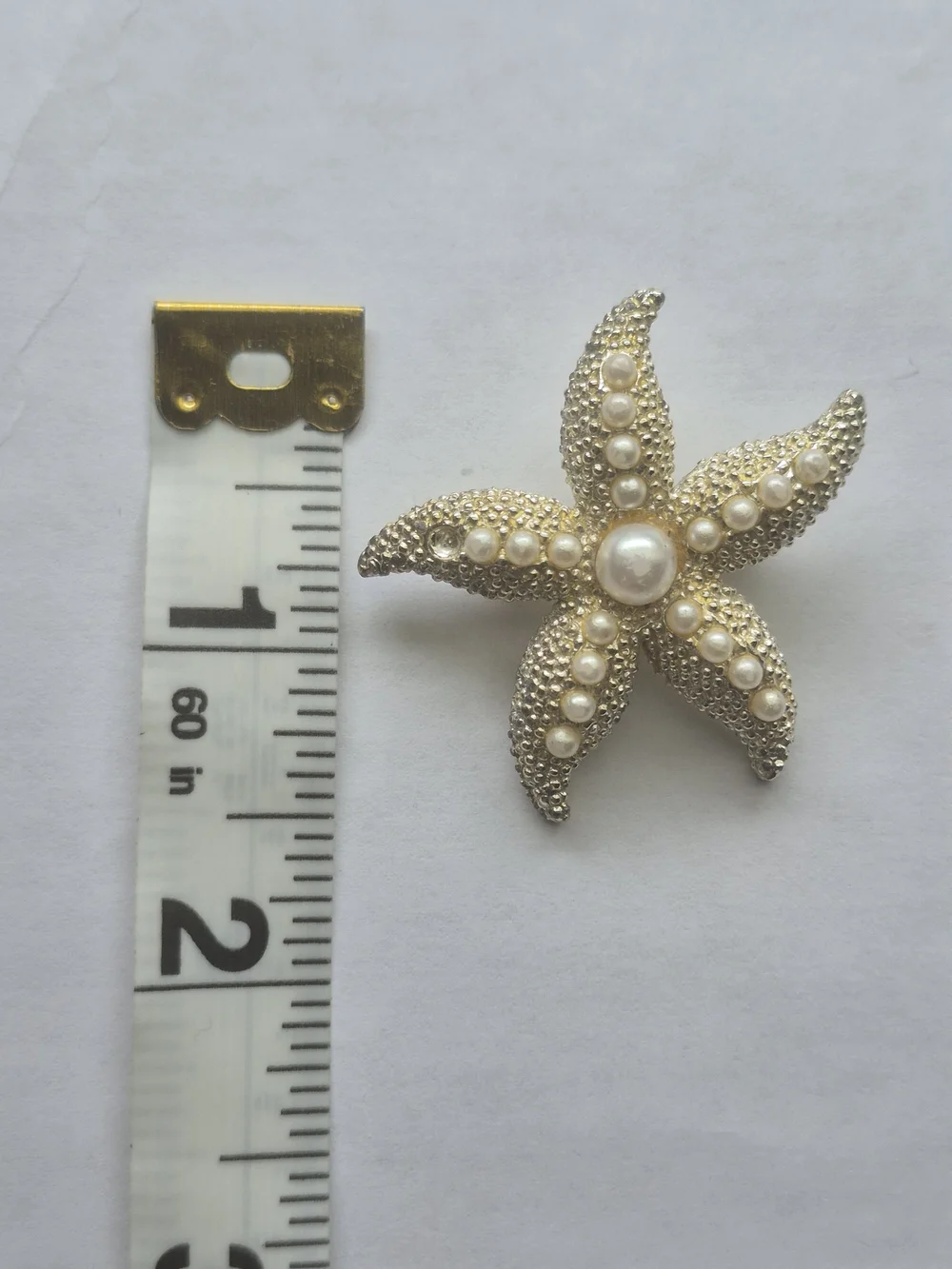 Dainty Pearl Starfish Brooch